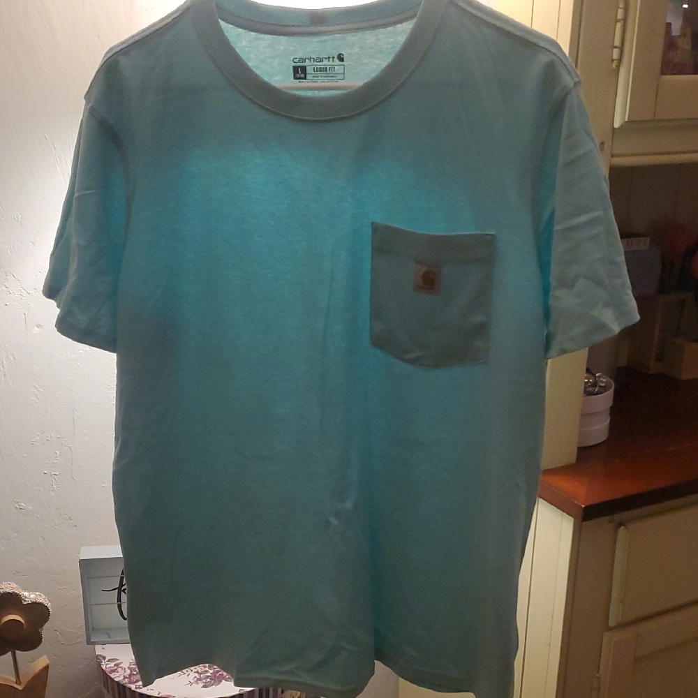 Lg Carhartt Womans Aqua Short Sleeve Tee